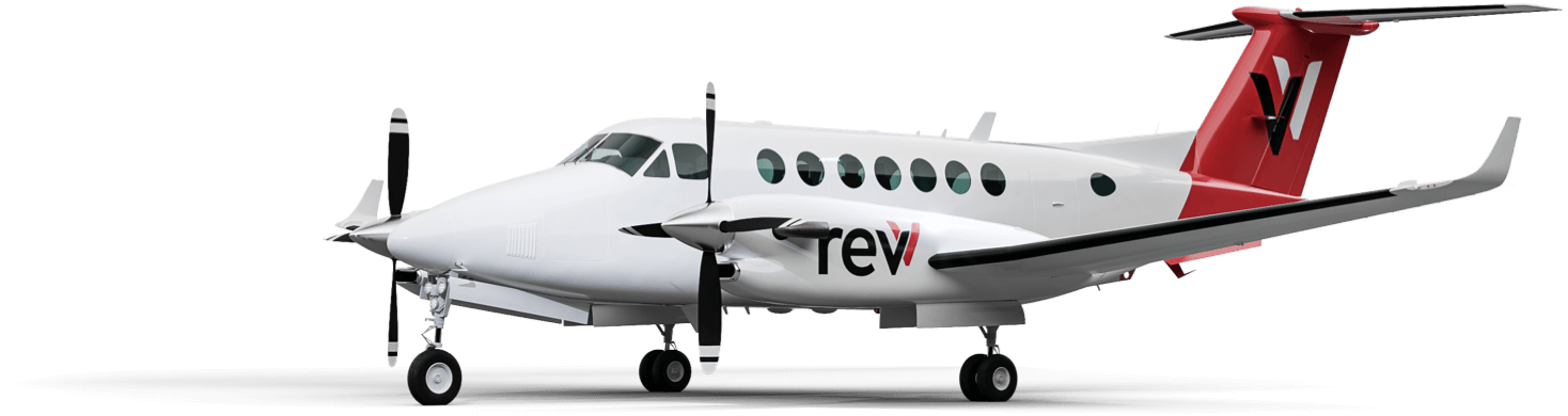 king air 350 with revv branding