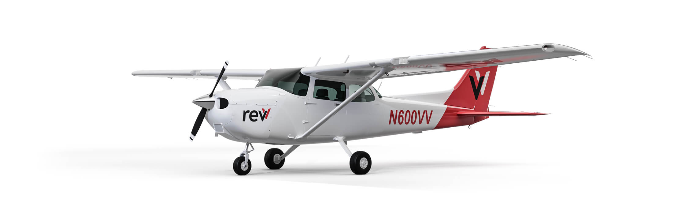 Cessna 172 Skyhawk branded with revv logo